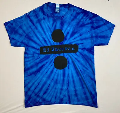 Buy Ed Sheeran Blue Tie Dye Tour T-shirt Divide Large Colortone • 14.99£