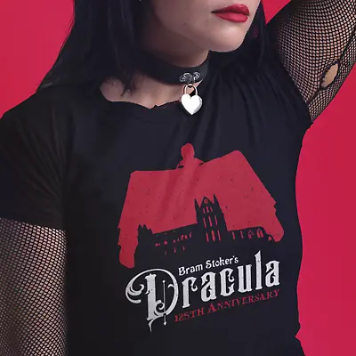 Buy Silhouette Dracula Black T-Shirt Top Tee - Bram Stoker 125th Anniversary Gothic • 8.99£