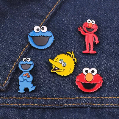 Buy 5Pcs Cartoon Sesame Street Brooch Backpack Clothing Jacket Hat Pins Decor Gifts • 3.76£