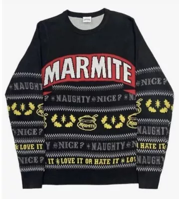 Buy Small 37  Inch Chest Marmite Ugly Christmas Sweater Jumper Xmas Naughty Or Nice • 34.99£