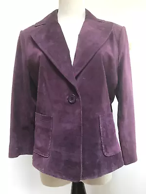 Buy Clothes By Revue Women Sz L 100% Suede Leather Blazer Jacket Lined • 34.96£