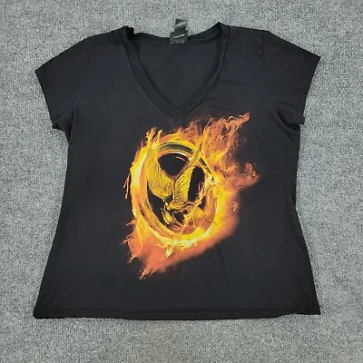 Buy Torrid Shirt Women's Large Black The Hunger Games Movie Graphic Tee Short Sleeve • 11.26£