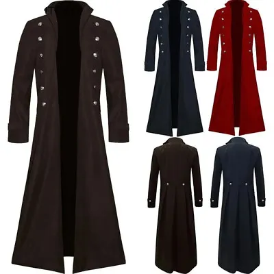 Buy Steampunk Retro Trench Coat Gothic Jacket Medieval Costume Men Carnival Coats • 19.79£