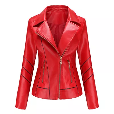 Buy Womens Leather Jacket Genuine Leather Coat Ladies Spring Autumn Jacket • 27.47£