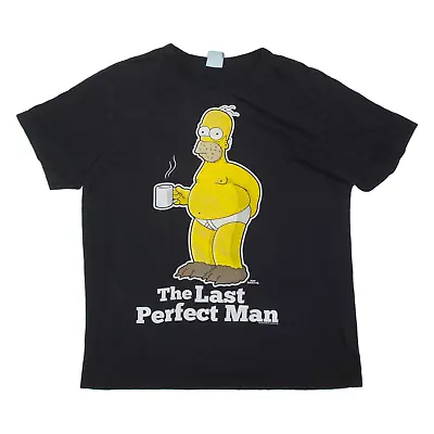 Buy LOGOSHIRT Simpsons Homer Mens T-Shirt Black Short Sleeve XL • 13.99£
