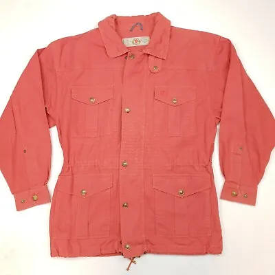Buy Fjällräven Vintage Jacket Mens  LARGE Pastel Red Light Denim Coat Outdoor • 95£