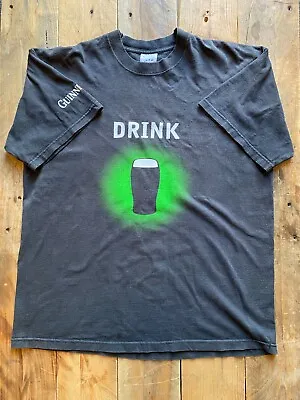Buy Vintage Guinness St Patricks Day T-Shirt - Black/Grey - XL - Screen Stars • 12£