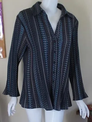 Buy Apt.9 Sz 2X Lux Funky Jeweled Pleated Art-to-Wear 3/4 Blouse Shirt Top • 46.26£