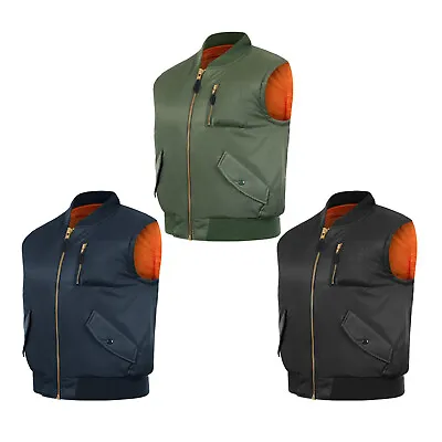 Buy MA1 Flight Jacket Body Warmer Sleeveless Winter Gilet Hunting Security Vest Top • 20.89£