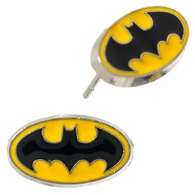 Buy DC Comics Batman Yellow Bat Logo Metal Enamel Earring Set Of 2, NEW UNUSED • 11.56£
