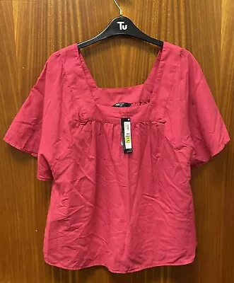Buy Tagged M&S Size 12 Raspberry Colour Top Bust 36” Length 25” Flare Short Sleeves • 0.99£