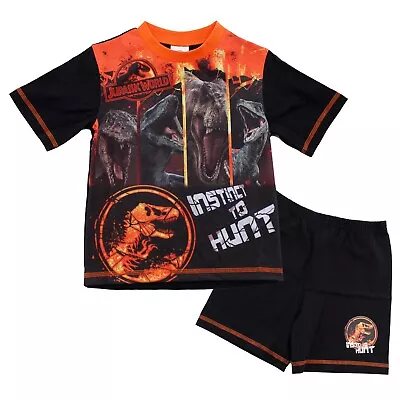 Buy Jurassic World Instinct To Hunt Boys Pyjamas Top & Shorts Shortie 4-5 Years • 6.99£