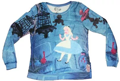 Buy Alice In Wonderland Girls Juniors Sweatshirt - Plush Alice All Over Image • 23.66£