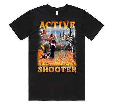 Buy Active Shooter T-shirt Top Funny Meme Basketball Dunk Sports Gift Unisex • 11.99£