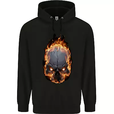 Buy Fire Skull Mens 80% Cotton Hoodie • 19.99£