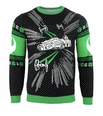 Buy XL (UK) Star Wars Millennium Falcon Vs Tie Ugly Christmas Jumper Sweater • 33.99£