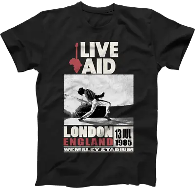 Buy Freddie Mercury The Queen T Shirt Mens LIVE AID Poster • 13.20£