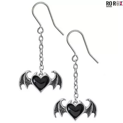 Buy Alchemy England Blacksoul Earrings Dangle Dropper Heart Wing Gothic Jewellery • 14£