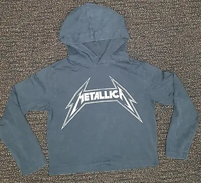 Buy Metallica Grey Hooded Longsleeve Cropped • 21.99£