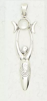 Buy Spiral Goddess W/ MOP Inlay .925 Sterling Silver Occult Pagan Pendant Jewelry • 42.63£
