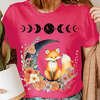 Buy Goblincore Fox Witchy Celestial Fairycore Dark Cottagecore Womens T-Shirts #NED • 9.99£