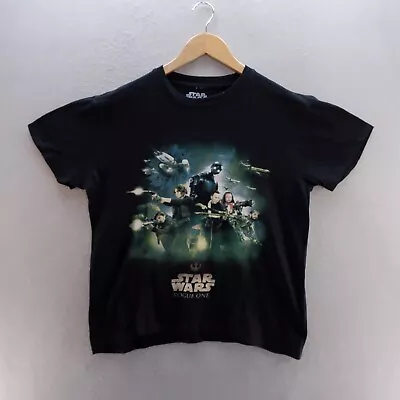 Buy Star Wars T Shirt Medium Black Graphic Print Rogue One Short Sleeve Cotton • 8.09£