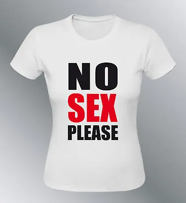 Buy T-Shirt Customised No Sex Please S M L XL Woman Humor Drag Male Chastity Device • 19.26£