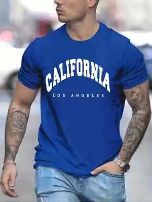 Buy California Los Angeles Print Mens T-shirt Round Neck Fitted Casual Street Shirt • 9.11£