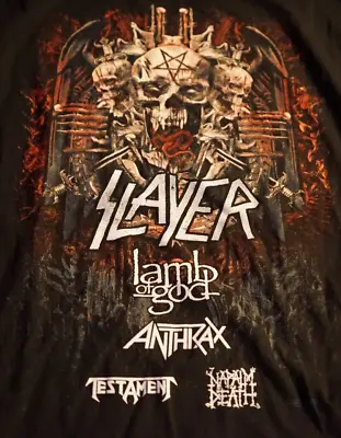 Buy Slayer Anthrax Lamb Of God Testament Napalm Death Tour T Shirt 2018 Size 2XL New • 45.03£