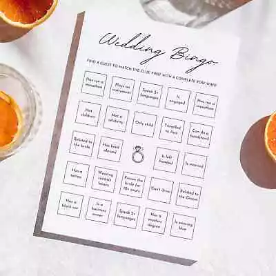 Buy Wedding Bingo Game, Wedding Reception Game, Wedding Ice Breaker, A5 Sheets • 4£