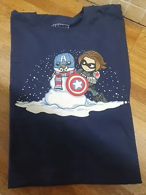 Buy Marvel Snowman Captain America Bucky Barnes Men T-Shirt L Large Loot • 12£