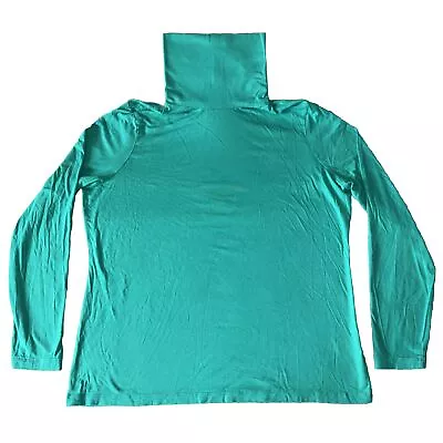 Buy Lands' End Shaped Fit Adult XL 18 Long Sleeve Turtleneck Green Shirt Stretch • 13.26£