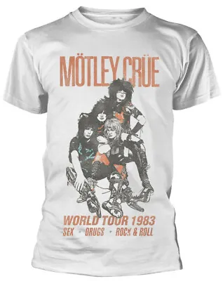 Buy Motley Crue Sex Drugs RockRoll 83 Tour White T-Shirt OFFICIAL • 16.29£