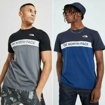 Buy The North Face Mens T Shirt Woven Colour Block TNF Crew Neck Cotton Casual Tee • 18.99£