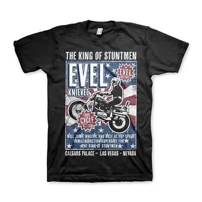 Buy Evel Knievel Poster T-Shirt Black • 21.38£