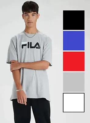 Buy FILA Mens Eagle Logo Crew Neck Cotton Jersey Basic T Shirt Blue Black Grey Red • 9.95£
