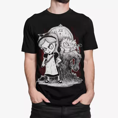 Buy Gothic Alice In Wonderland Mens T-Shirt Dark Evil Burton Nightmare • 12.95£