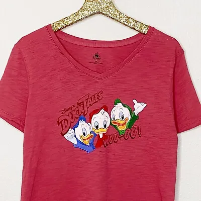 Buy Disney Parks Shirt Duck Tales Woo Oo Huey Dewey Louie Red Retro Womens Medium • 30.31£