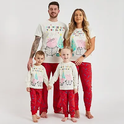 Buy Family Matching Peppa Pig Christmas Pyjamas Mens Ladies Kids Christmas Pyjamas • 10.95£