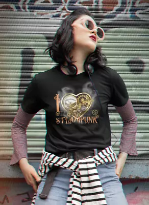 Buy Deadstar Clothing 'i Love Steampunk' Ladies Fitted Black T-shirt Size Xl *new • 12.50£