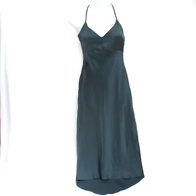Buy NWT Abercrombie And Fitch Women Size XS Teal Satin Maxi Slip Dress Y2K 90s Style • 36.94£