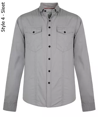 Buy Smith & Jones Men New Long Sleeve Slim Fit Shirts Plain Casual Small S Grey • 4.99£