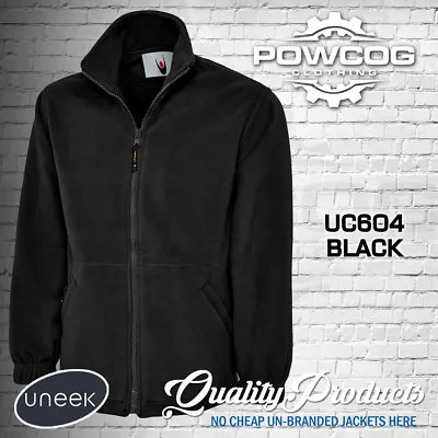 Buy Uneek Mens Classic Micro Fleece Jacket Zip Warm Sports Workwear Casual Top UC604 • 13.95£