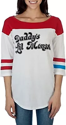Buy Suicide Squad Harley Quinn Daddy'S Lil Monster Juniors Raglan T-Shirt XL • 23.62£
