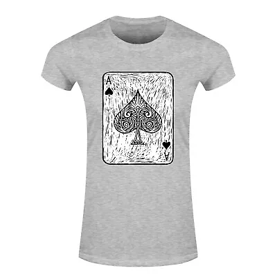 Buy Ace Of Spades Black Card In Engrave Style T Shirt • 14.99£
