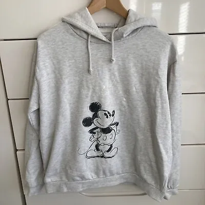 Buy Disney Classic Mickey Mouse Vintage Ladies Light Grey Hoodie Size Medium • 11.99£