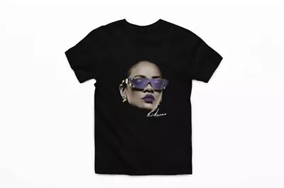 Buy Rihanna Face Unisex Vintage Black Pop R&B Music T-Shirt Size XL • 11.99£