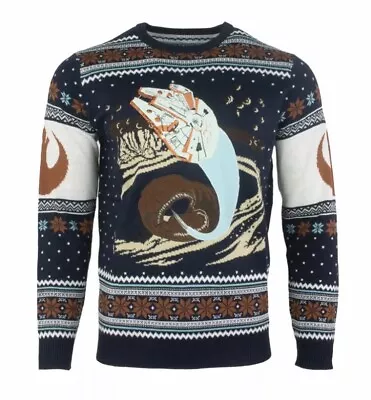 Buy 2XL (UK) Star Wars Millennium Falcon Ugly Christmas Jumper Sweater • 33.99£