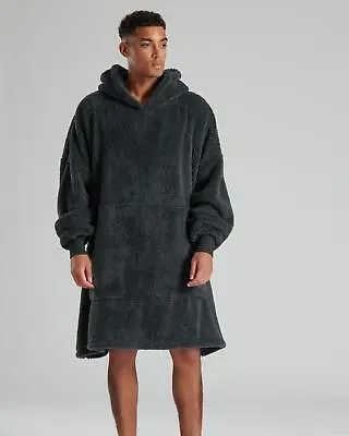 Buy Adults Sherpa Snuggle Hoodie 983024 Dark Grey • 26.99£