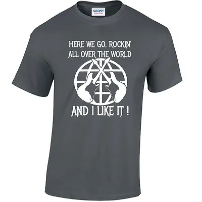 Buy Status Quo Inspired T-Shirt Original Design Rockin' All Over The World Homage • 13.95£